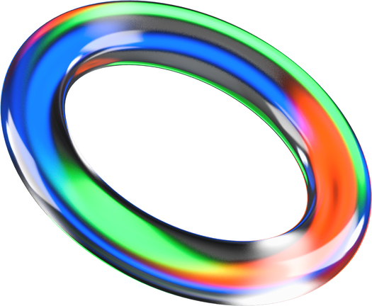 3D Glowing Glass Torus
