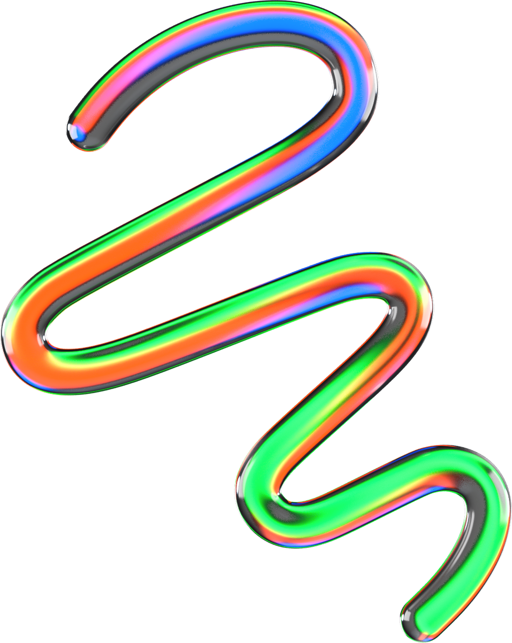 3D Glowing Glass Squiggle 03