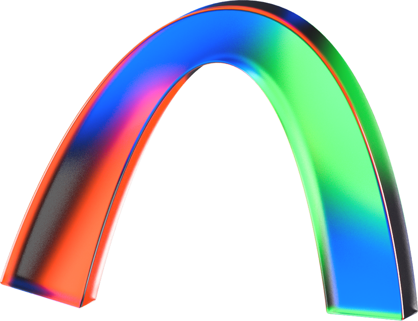 3D Glowing Glass Abstract Shape 05