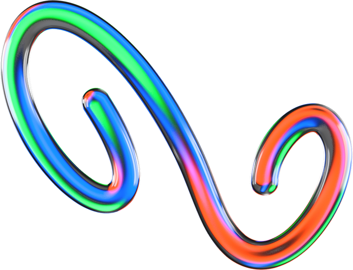 3D Glowing Glass Squiggle 02