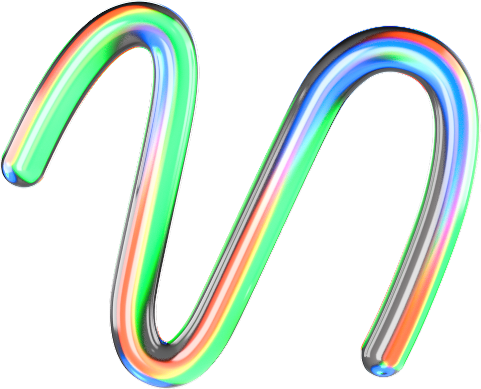 3D Glowing Glass Squiggle 01